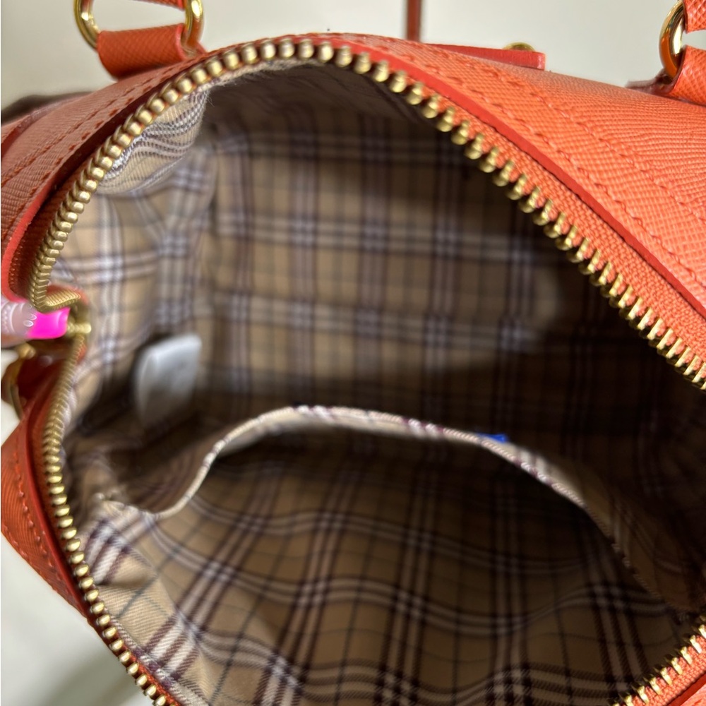 Blue Label Burberry Orange Satchel Bag - Picture 3 of 4